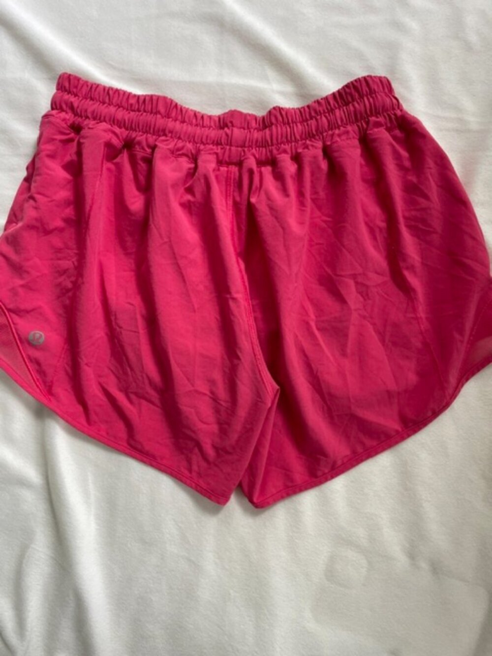 Lululemon Women's Activewear Breathable Hotty Hot High-Rise Shorts, Pink, Size 8